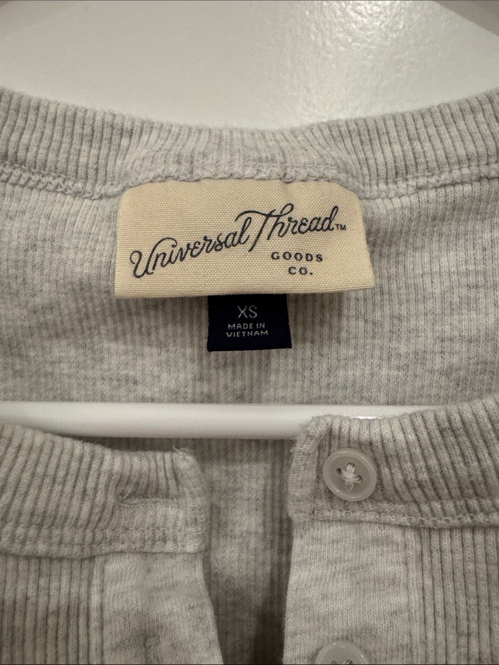 Light Gray Ribbed Henley Tank Top - Picture 2 of 3